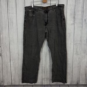 Akoo Men's 44x33 Black Faded 100% Cotton Straight Leg Baggy Streetwear Jeans